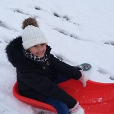 Olivia having fun in the snow